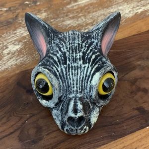 Halloween - 3 Pack Plastic Cat Skeleton Head